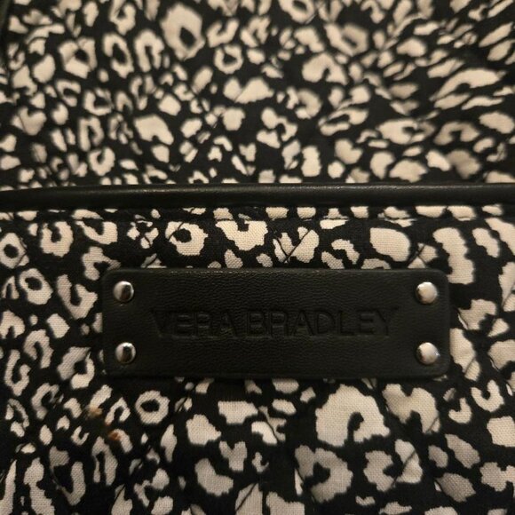 Vera Bradley Black White Camocat Shoulder Bag Tote - Picture 2 of 4